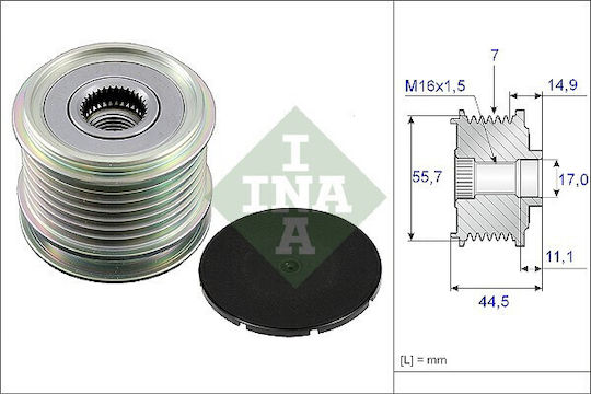 Ina Alternator Pulley for Mercedes C Cl203 S203 W203 Clc Cl203 Clk A209 C209 E S211 W211 Slk R171 Sprinter 1.6-1.8 Lpg