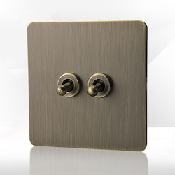 Noblesse Bronze Metal Switch Vichema 2gang 2way 10a Bronze
