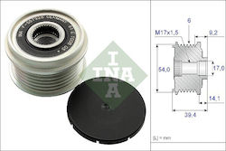 Ina Free Wheel System Generator Alternator Pulley Alfa Romeo Citroen Fiat Ø17mm Ø54mm L39.4mm 6 Grooves Ina Free Wheel System Generator Alternator Pulley Alfa Romeo Citroen Fiat Ø17mm Ø54mm L39.4mm 6 Grooves