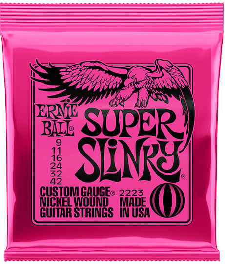 Ernie Ball Super Slinky Set of Electric Guitar Strings 9 - 42