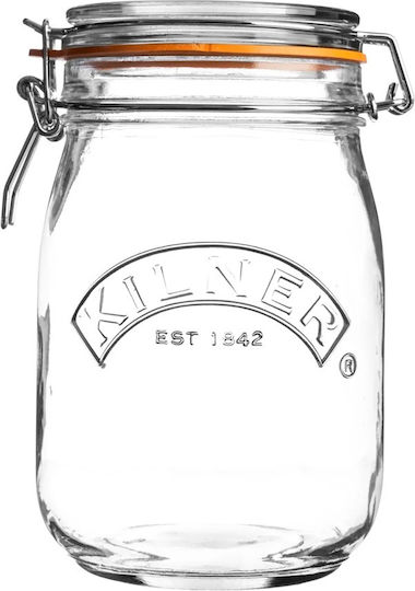 KIlner Βάζο για Τσάι με Αεροστεγές Καπάκι Γυάλινο Διάφανο 1000ml