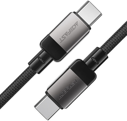 Acefast C9-03 Braided USB 2.0 Cable USB-C male - USB-C 60W Μαύρο 1.2m