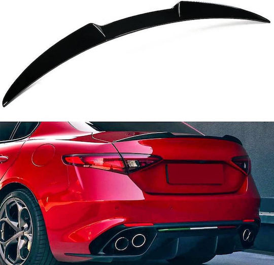 Kofferraumspoiler Alfa Romeo Giulia 2018+ Quadrifoglio Look V2 Stil Glänzend Schwarz ABS Kunststoff