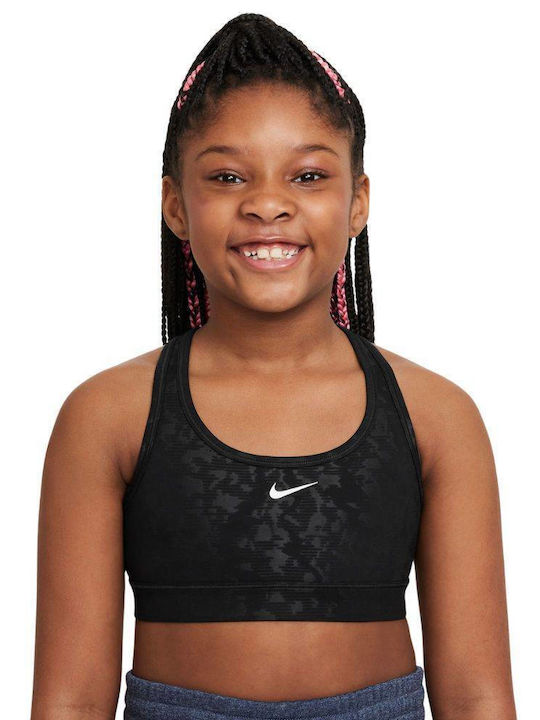 Nike Swoosh Kids' Bralette Dri-Fit Black / White