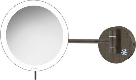 Sanco Magnifying Bathroom Mirror Led Touch made of Metal with Length 20cm Gold