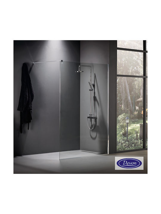 Devon Shower Screen for Shower with Sliding Door 57-59x200cm Clean Glass Chrome