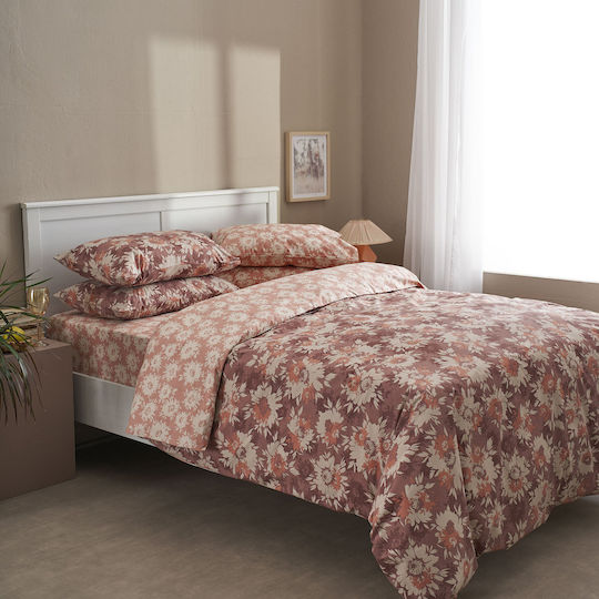 Charalambidis Textiles Сет Калъфки за Възглавници Оксфорд Кафяв 50x70см.