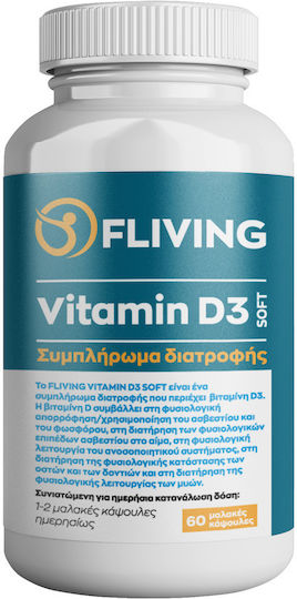 Fliving Vitamin D3 Vitamin for Immune System Boost & Bone Health 2000iu 60 softgels