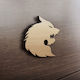 MDF Wooden Design Wolf 25cm X 25cm