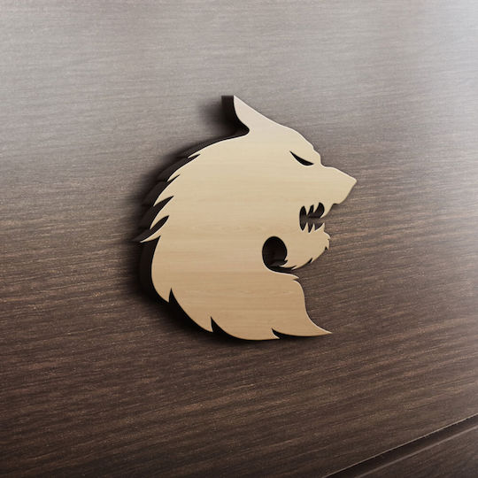 MDF Wooden Design Wolf 25cm X 25cm