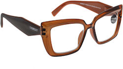 Oramont Damen Lesebrille +1.25 in Braun Farbe 9086