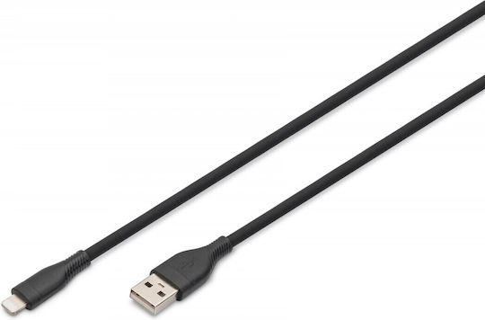 Digitus USB-A to Lightning Cable 12W Μαύρο 1m AK-600108-005-S