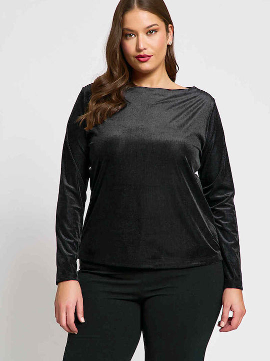 Women's Blouse Velvet Black