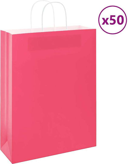 vidaXL Papier Tasche für Geschenke Rosa 32x42x12cm. 50Stück