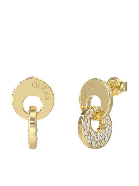 Guess Blooming Summer Ohrringe aus Stahl Vergoldet mit Steinen
