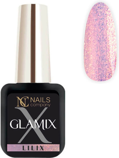 Nc Nails Semi-Permanent Nail Polish Lilix Nc with Glitter 6ml 1pcs