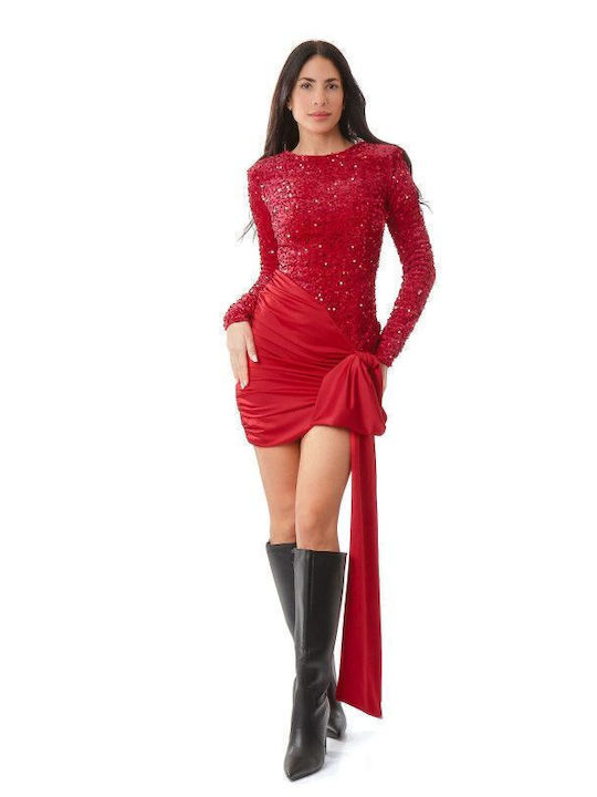 Mini Abendkleid Samt Red
