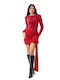 Mini Abendkleid Samt Red