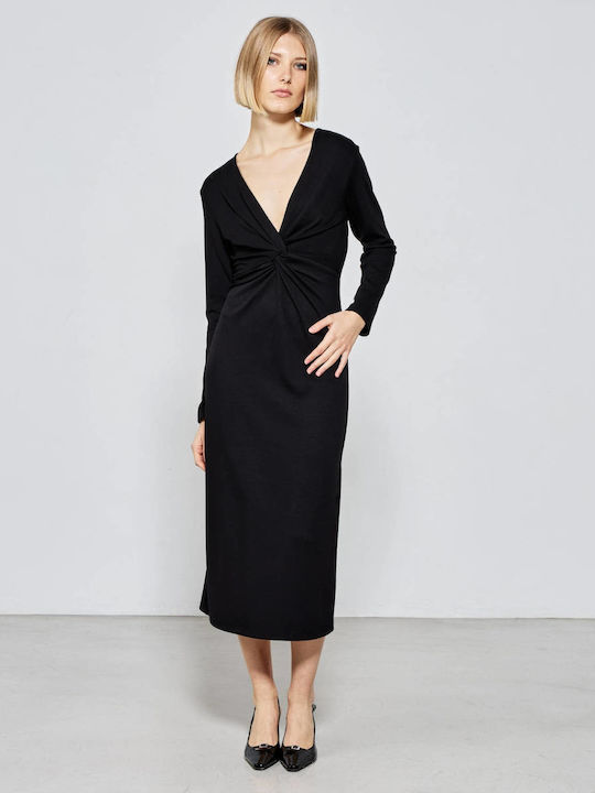 Passager Maxi Dress with Slit Black