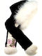 Women's Furry Scarf Black
