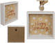 Ξύλινος Κουμπαράς Happy Spendings Πλαίσιο 20 X 20 Cm
