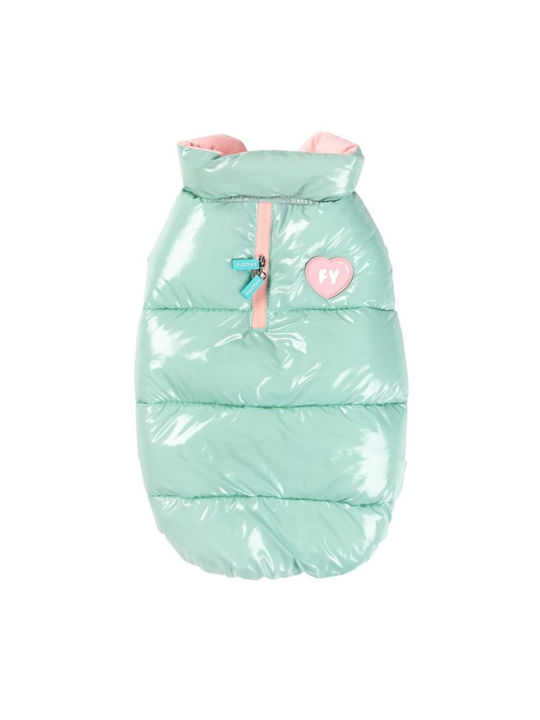 Fuzzyard Puffer Кучешки палта Зелен Среден / XSmall с дължина на гръбчето 40 см.
