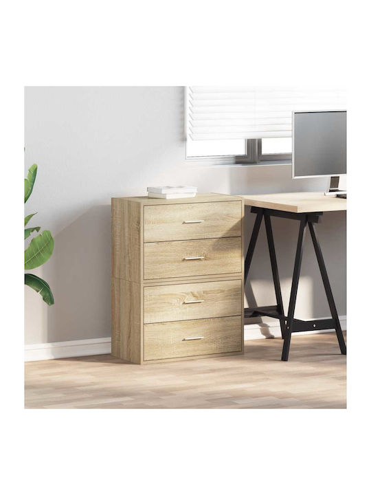 Wooden Chest of Drawers with 4 Drawers Sonoma O...