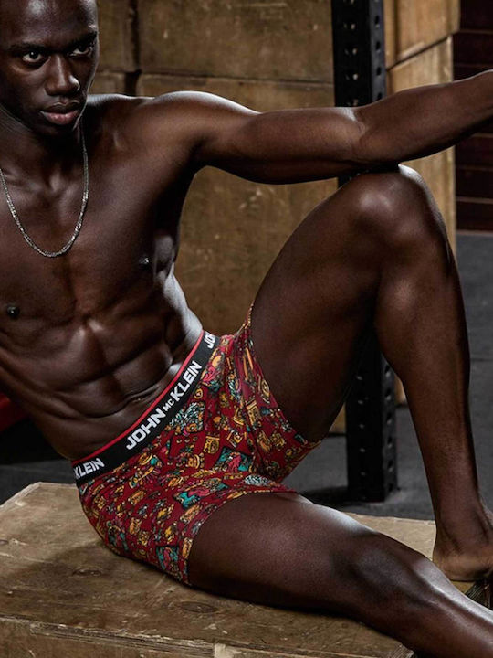 Herren Boxershorts Rot mit Mustern 1Packung