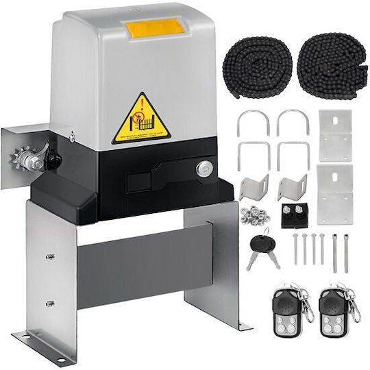 Kit de automatizare pentru poartă culisantă, lanț de 6 M, max 800 Kg, lungime max 12 M, 2 x telecomandă, 360 W, viteză 13 M/min