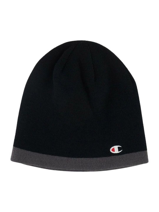 Beanie Unisex Reversible Σκούφος Πλεκτός σε Μαύρο χρώμα