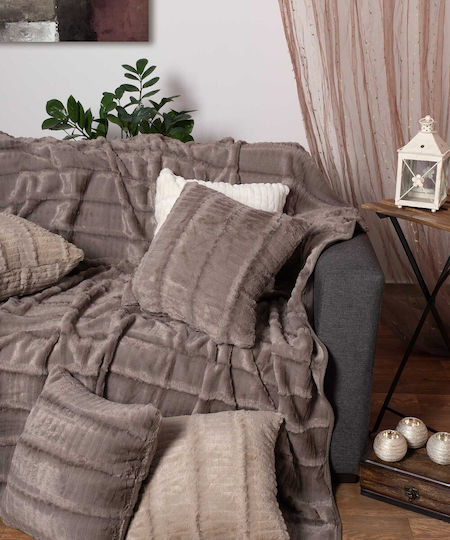 Silk Fashion Fur Armchair Throw 180x180cm Gray