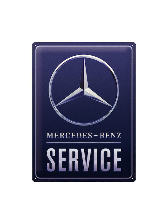 Nostalgic Μεταλλικός Πίνακας Mercedes Benz Service Blue