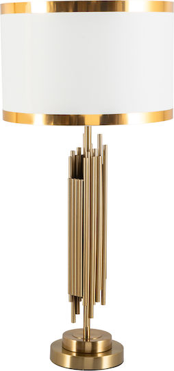 ARlight Tischlampe für Fassung E27 mit Beige Schirm und Gold Basis
