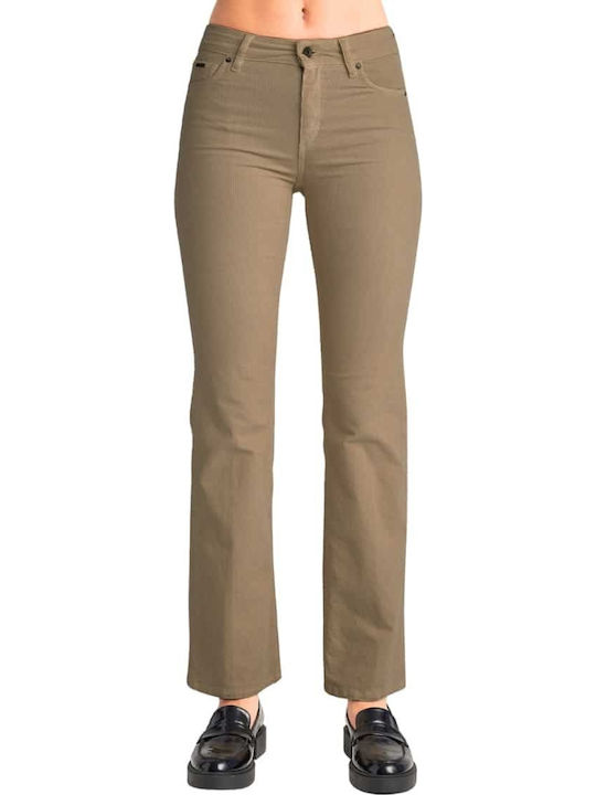 Beatrice Women's High-waisted Fabric Trousers Flared Cappuccino