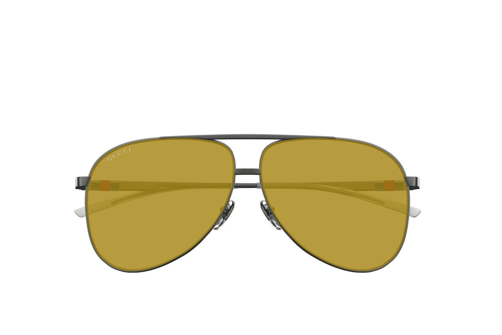 NEW Gucci GG1677S Silver Yellow Tint Lens Aviator Sunglasses Gucci Gg1677s Gold Male Aviator Sunglasses | Eyewear Index main image 4