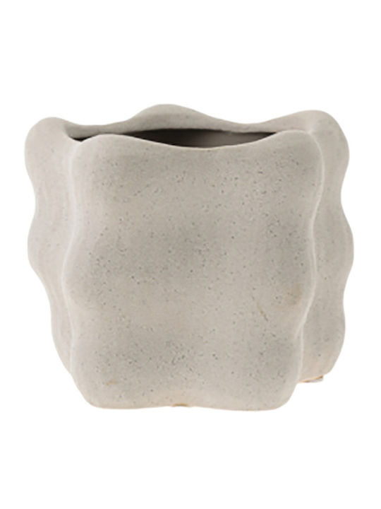 Zen Collection Planter Ceramic Beige 16.5x16.5x13.5cm.