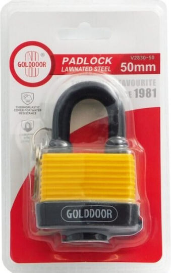 Golddoor Steel Padlock Brass with Key 50mm 1pcs