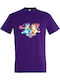 Kids' T-shirt Dark Purple Bluey Flower, Bluey And Bingo