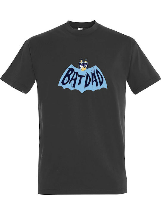 T-shirt Unisex "batdad Bluey Ft Batman " Dark Grey