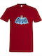 T-shirt Unisex "batdad Bluey Ft Batman " Dark Red