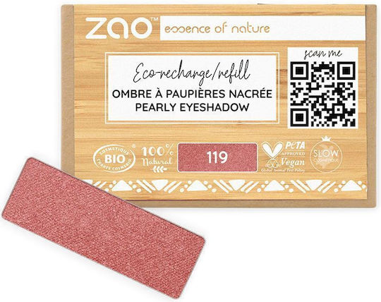 Zao Organic Makeup Σκιά Ματιών σε Στερεή Μορφή 119 Coral Rose Pearly 1.3gr