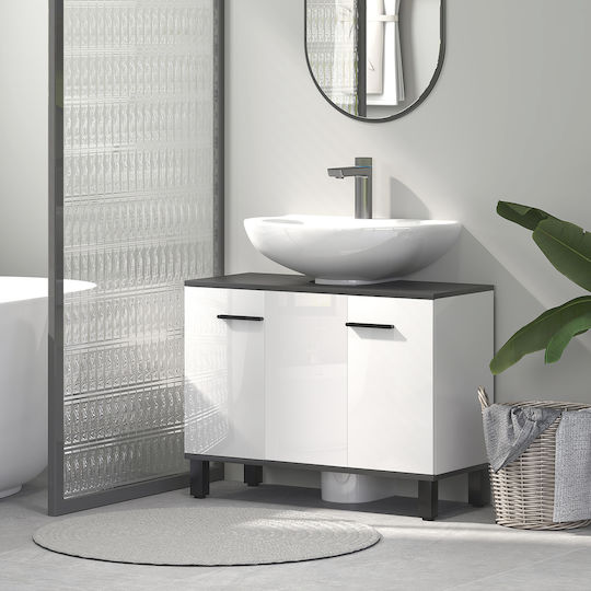 HomCom Countertop without Sink L80xW34xH60cm Glossy White