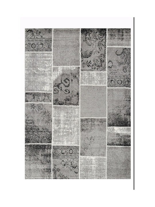 Tzikas Carpets Sky 25307 Σετ Μοντέρνα Χαλιά Κρεβατοκάμαρας Μαύρο-ασημί 298-0-368-25307-995 3τμχ