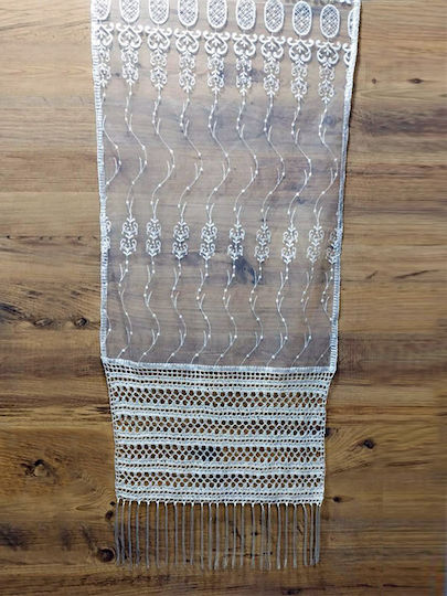 Ράνερ Μεταξωτό Λευκή 50x200εκ.