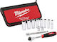 Milwaukee 12-piece Socket Set 3/8 Inch Drive Long Hexagonal Profile Fabric Case