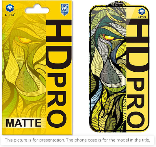 Lito Matte Tempered Glass Black (iPhone 16 Pro Max)