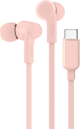 Belkin Rockstar In-ear Handsfree Ακουστικά με Βύσμα USB-C Ροζ