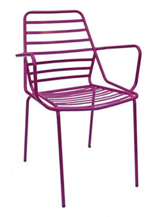 Outdoor Chair Metallic Ibiza-p Fuchsia 52x58x84cm
