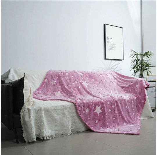 Verk Group Pătură Fosforescentă Roz 200x150buc