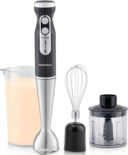 Rohnson Blender De Mână Cu Tijă Din Inox 1000W Argintiu